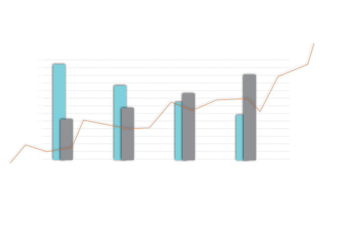 Financial Diagram Illustration on Transparent Background with Data Trends