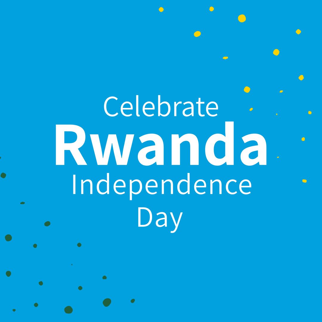 Rwanda Independence Day Celebration Banner with Festive Dots