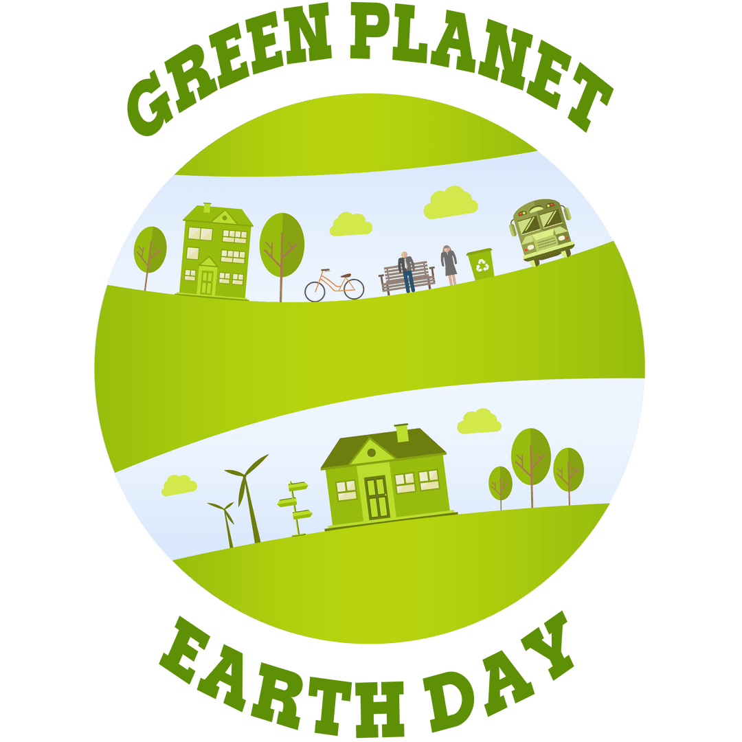 Transparent Green Planet Earth Day Illustration