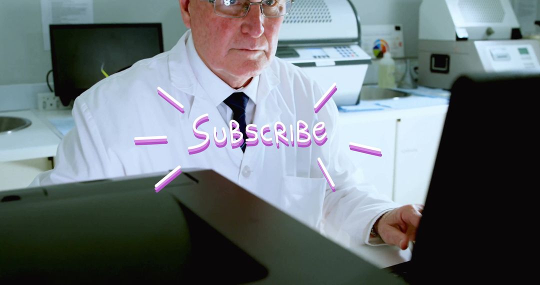 Scientist Analyzing Data with Technology in Modern Laboratory