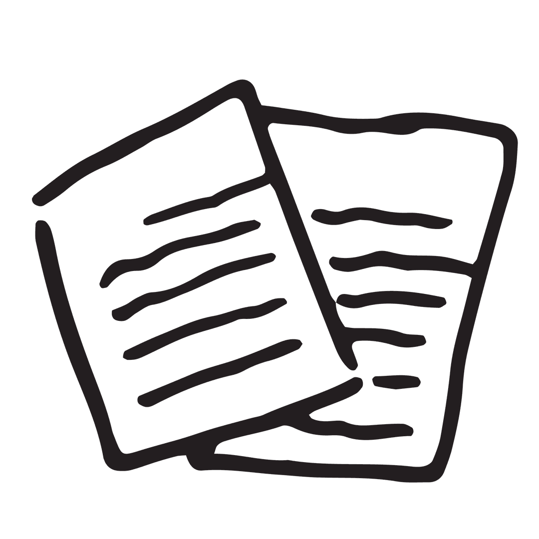 Simple Black Document Icons on Transparent Background for Office Use