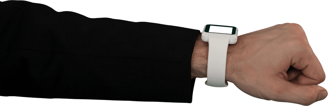 Transparent Image Businessman with Smart Fitness Watch