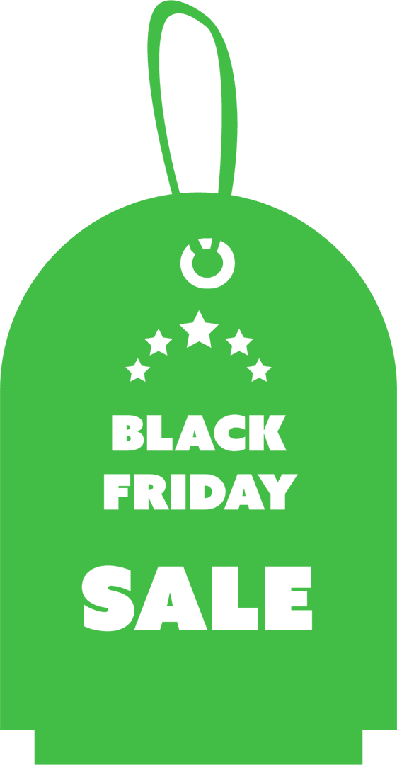 Black Friday Sale Tag on Transparent Background