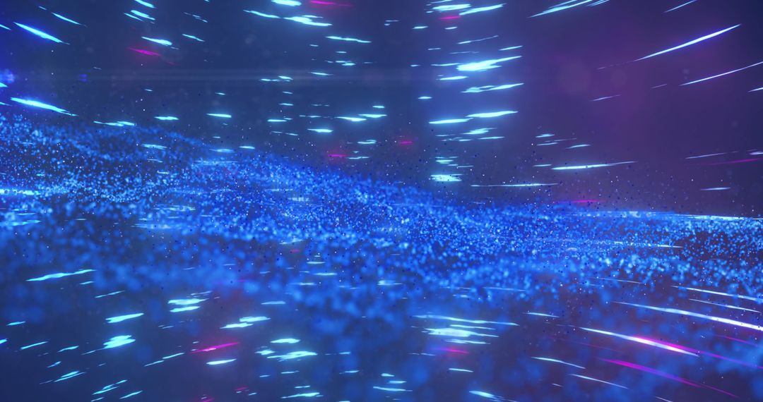 Futuristic Blue Light Waves with Radiant Glow