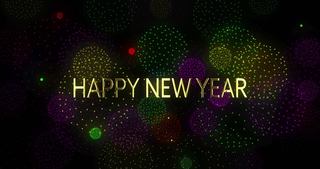 Happy New Year Wish with Vibrant Fireworks