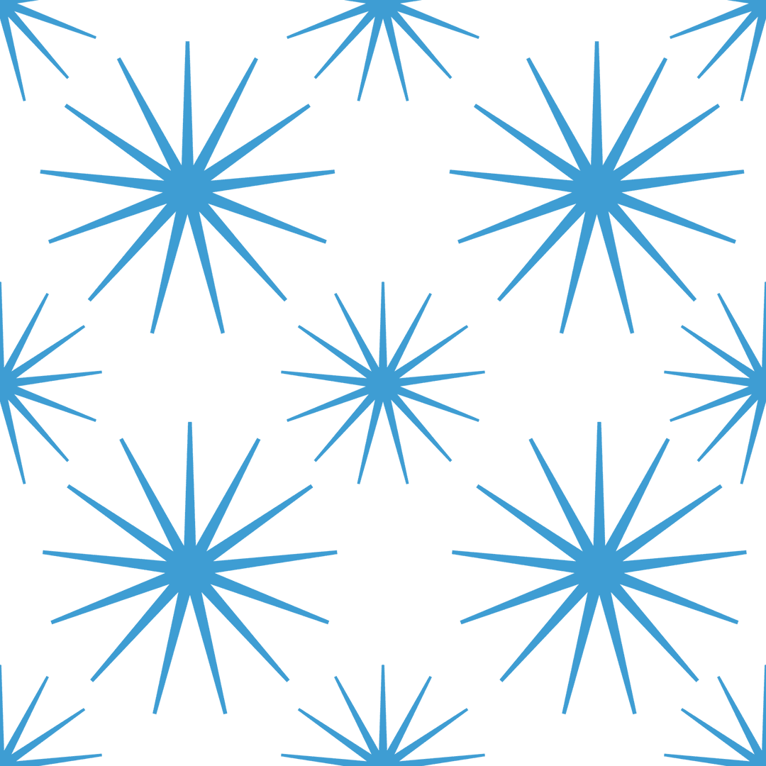 Seamless Blue Starburst Pattern on Transparent Background