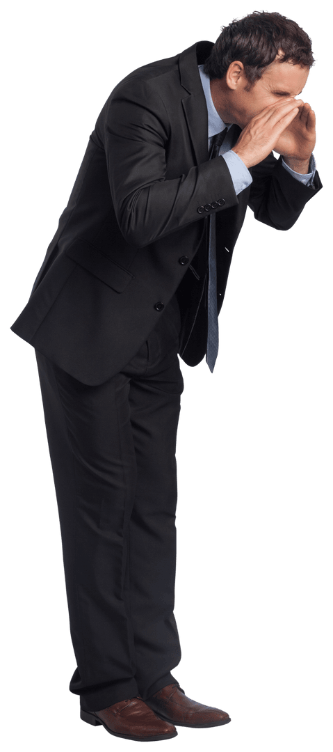 Professional Businessman Calling on Transparent Background