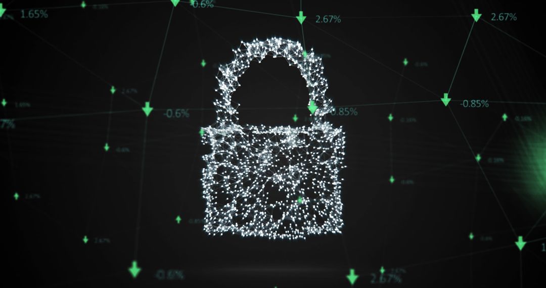 Digital Padlock Symbolizing Online Security, Data Integrity