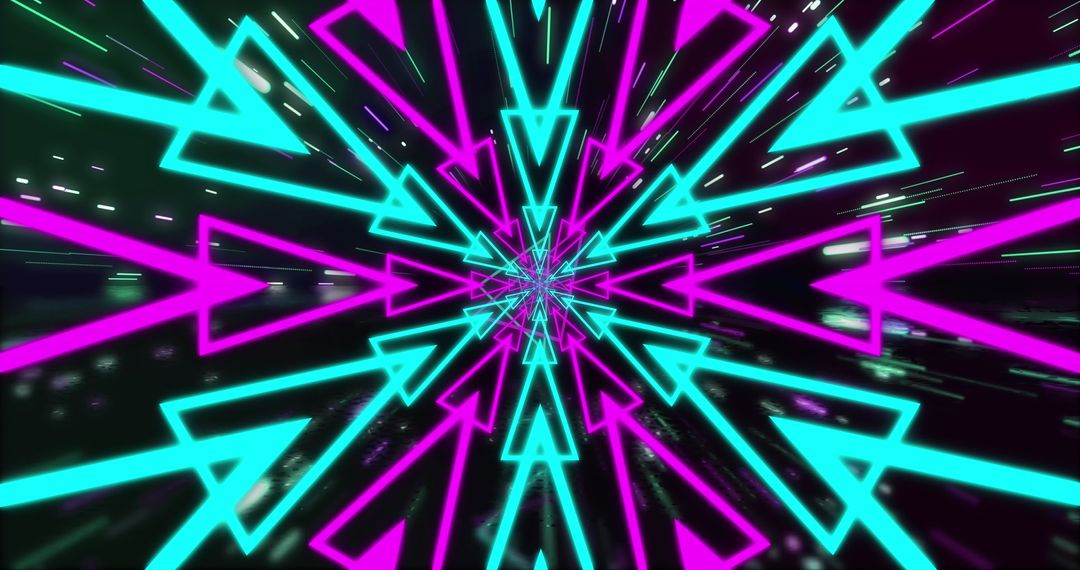 Retro Futuristic Neon Arrows Abstract Background