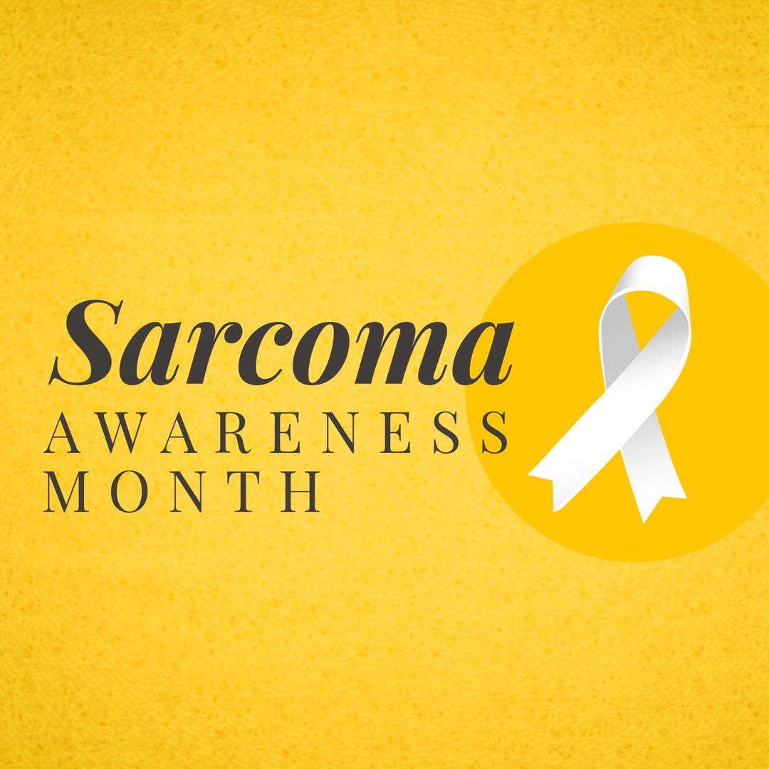 Sarcoma Awareness Month White Ribbon on Yellow Background