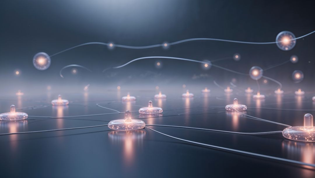 Futuristic Neural Network Node Highlighting Digital Connectivity