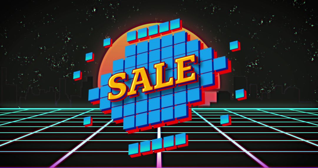 Retro Style Sale Advertisement with 80s Aesthetic