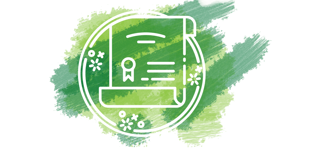 Transparent Degree Icon with Artistic Green Brush Strokes