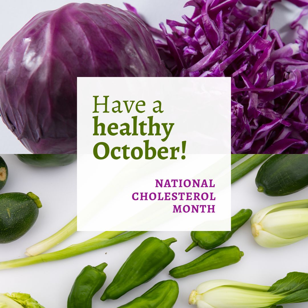 Healthy October with Fresh Vegetables Red Cabbage Nutrition Concept