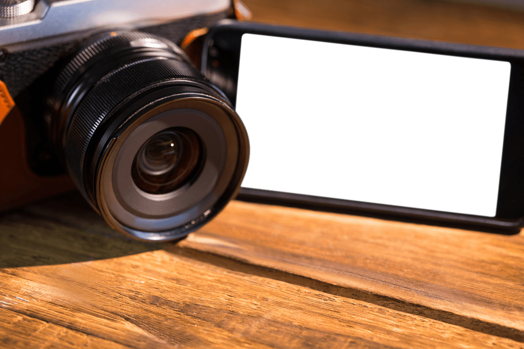 Transparent Smartphone with Camera Capturing Modern Photography