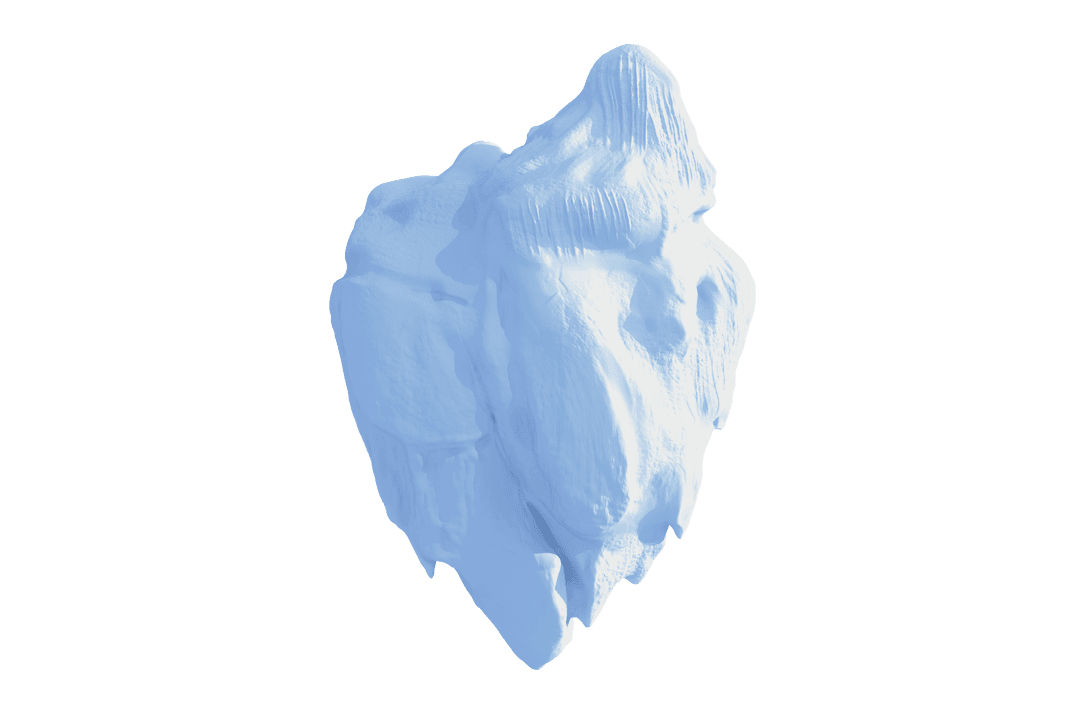 Transparent 3D Iceberg Design on White Background