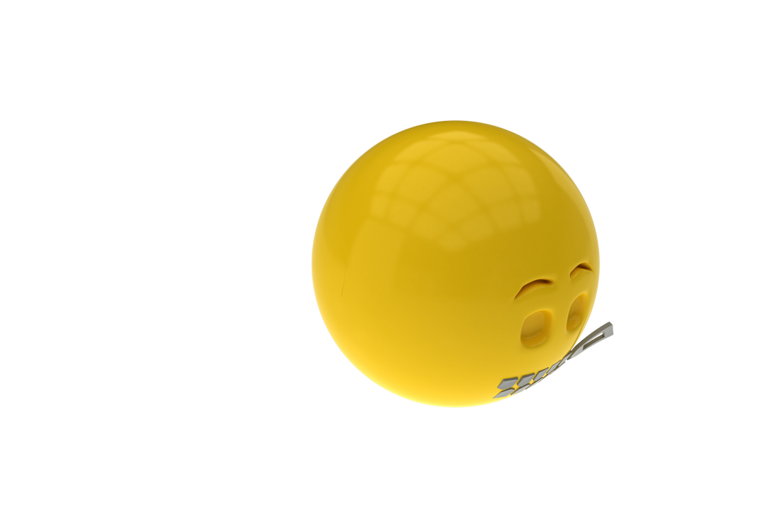 Transparent 3D Yellow Smiley Face with Zippered Mouth - Download Free Stock Images Pikwizard.com