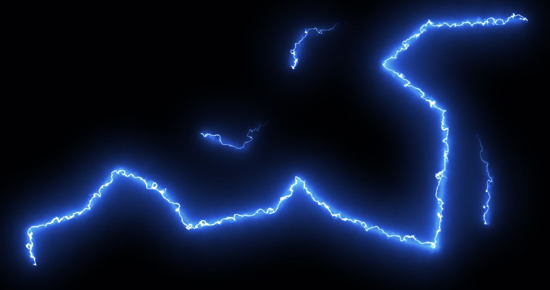 Dynamic Blue Lightning Bolts on Dark Background - Free Images, Stock Photos and Pictures on Pikwizard.com