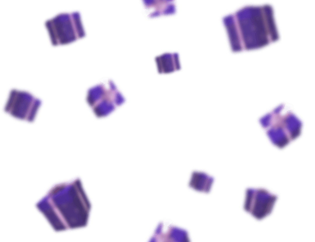 Floating Transparent Presents on Isolated Background