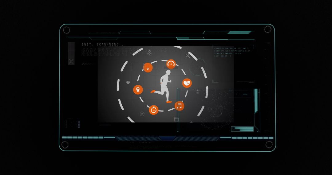 Digital Health and Fitness Interface with Data Overlay