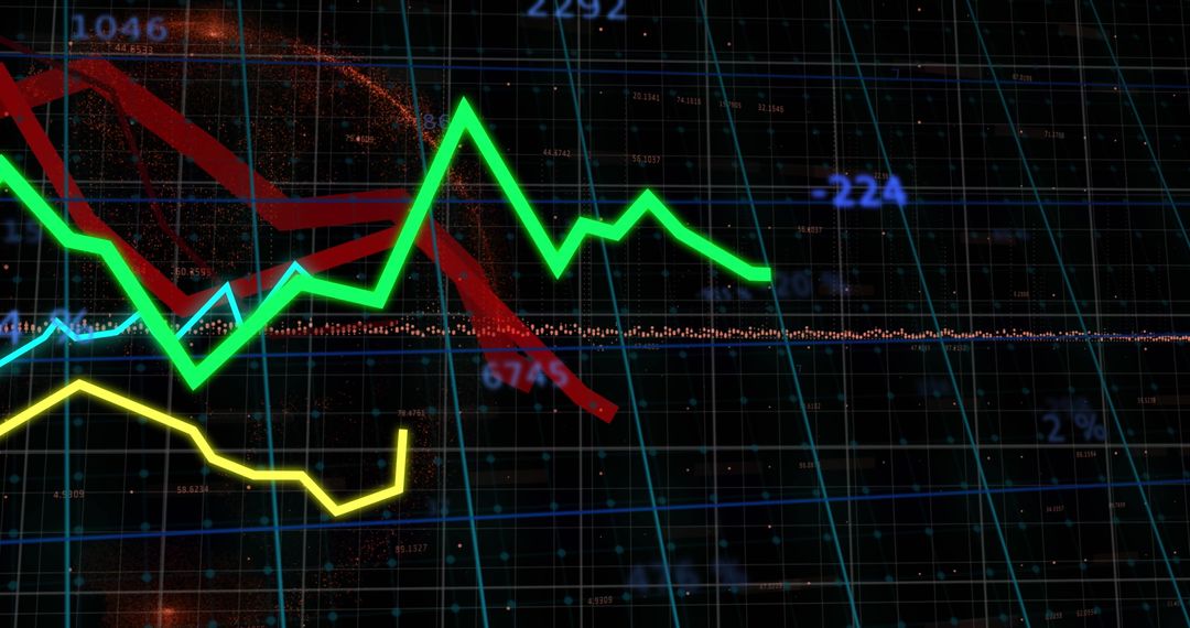 Digital Financial Data Graph Showcasing Market Trends