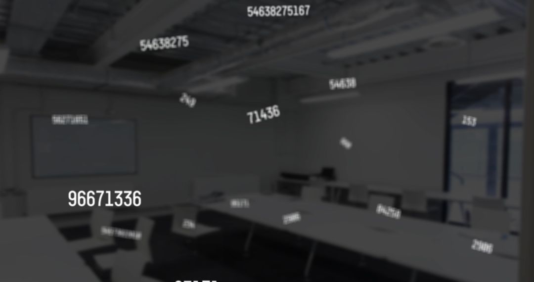 Digital Floating Numbers in Modern Office Setting