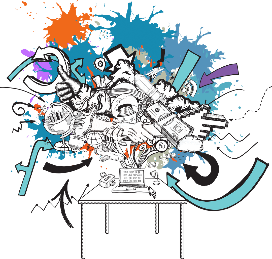 Dynamic Media Icons with Colorful Splashes Transparent Vector - Download Free Stock Images Pikwizard.com