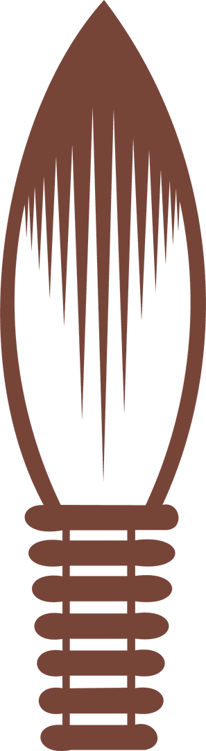 Stylized Brown Light Bulb Icon with Waveform Element Transparent