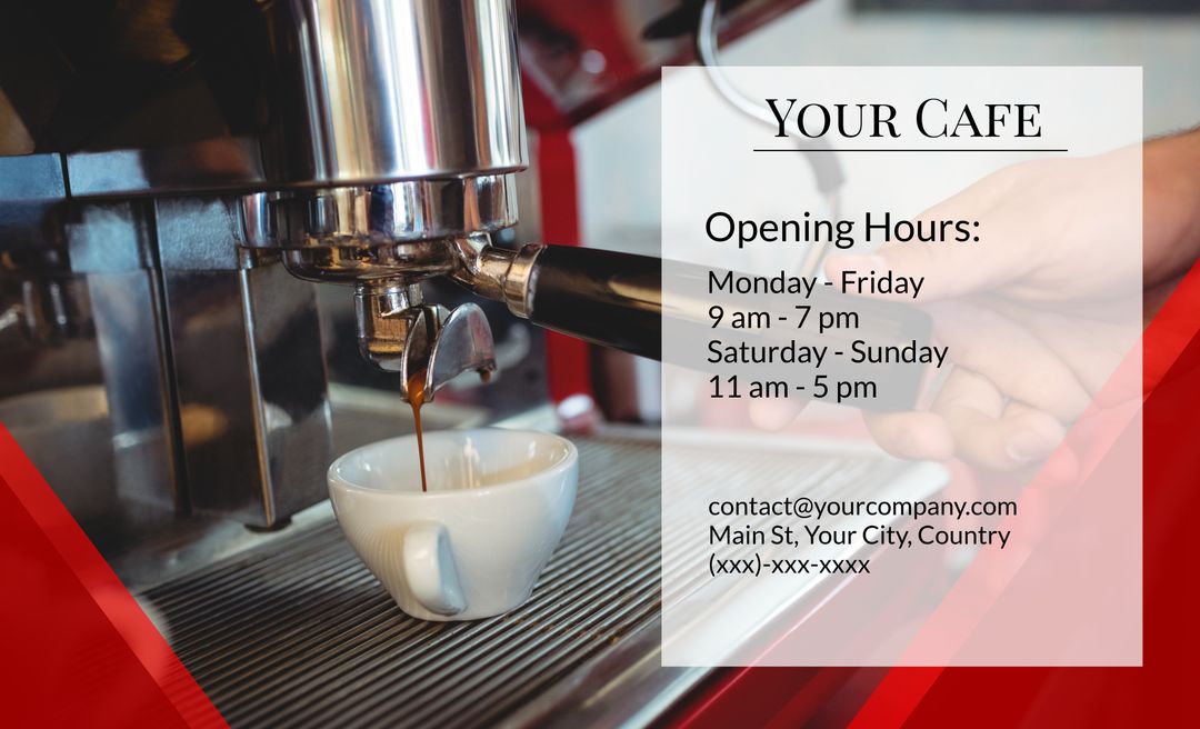 Coffee Shop Promotion Banner with Espresso Machine