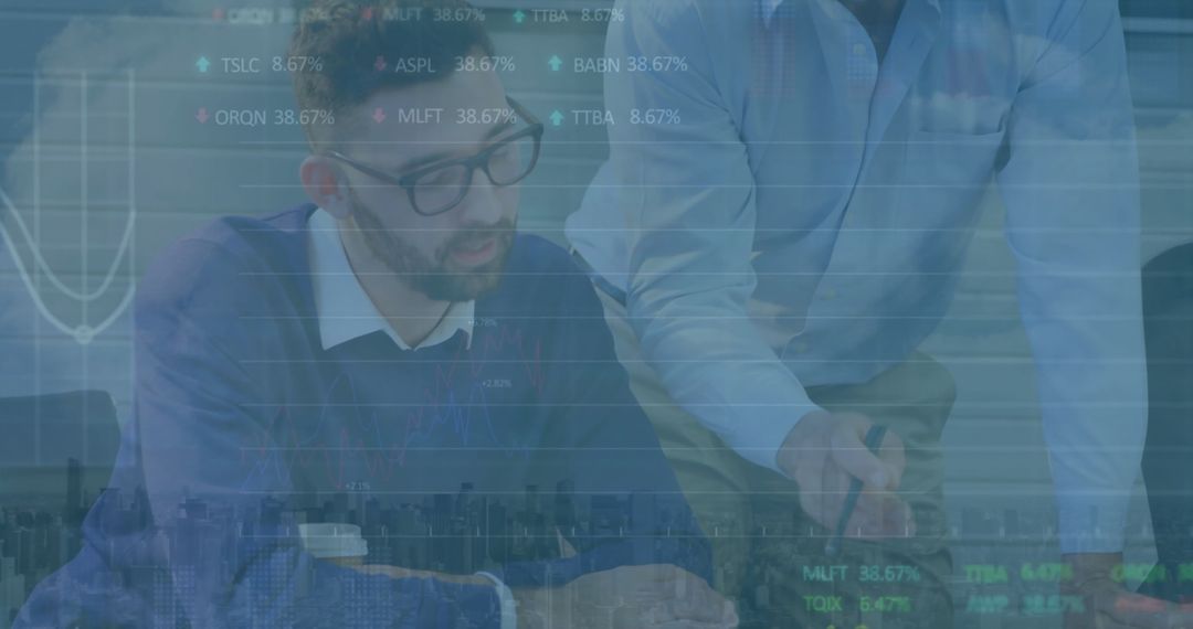 Financial Data Analysis with Multiracial Business Team Collaborating