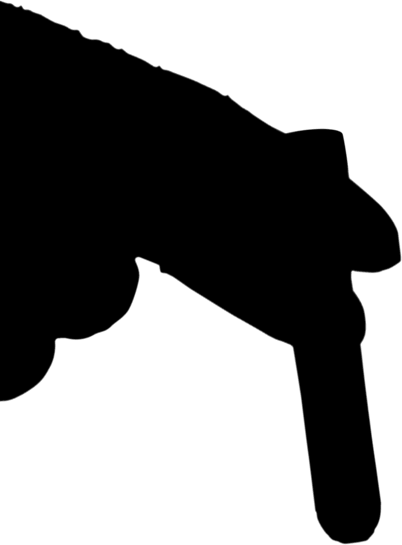 Hand Holding Chalk Silhouette on Transparent Background