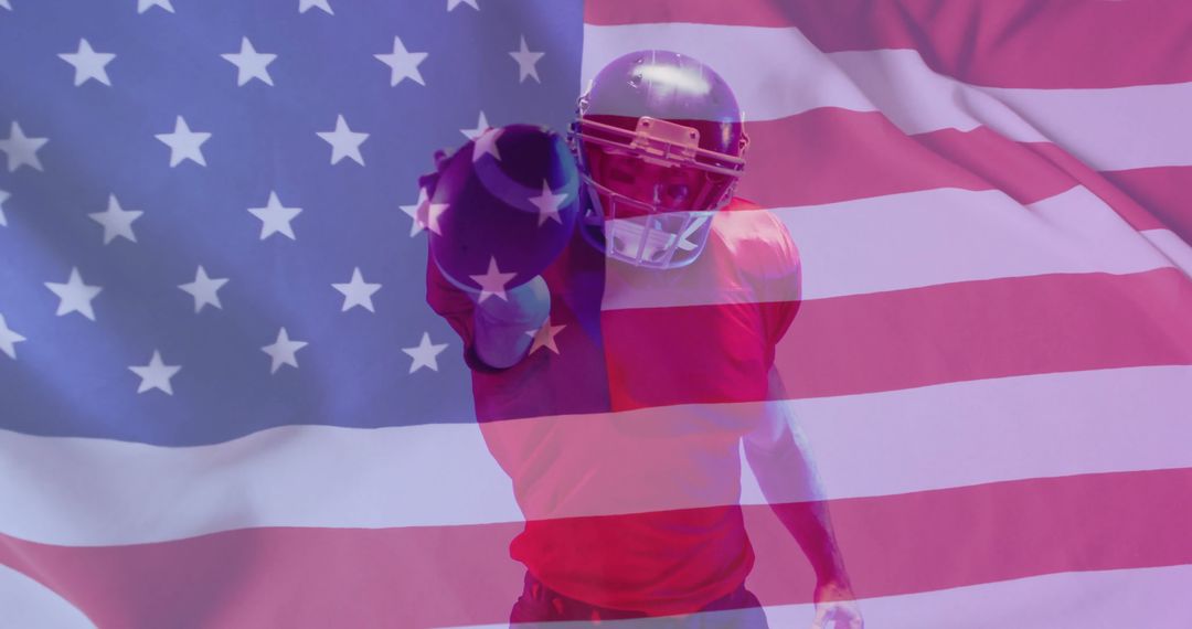 Caucasian Football Player Superimposed on USA Flag - Free Images, Stock Photos and Pictures on Pikwizard.com