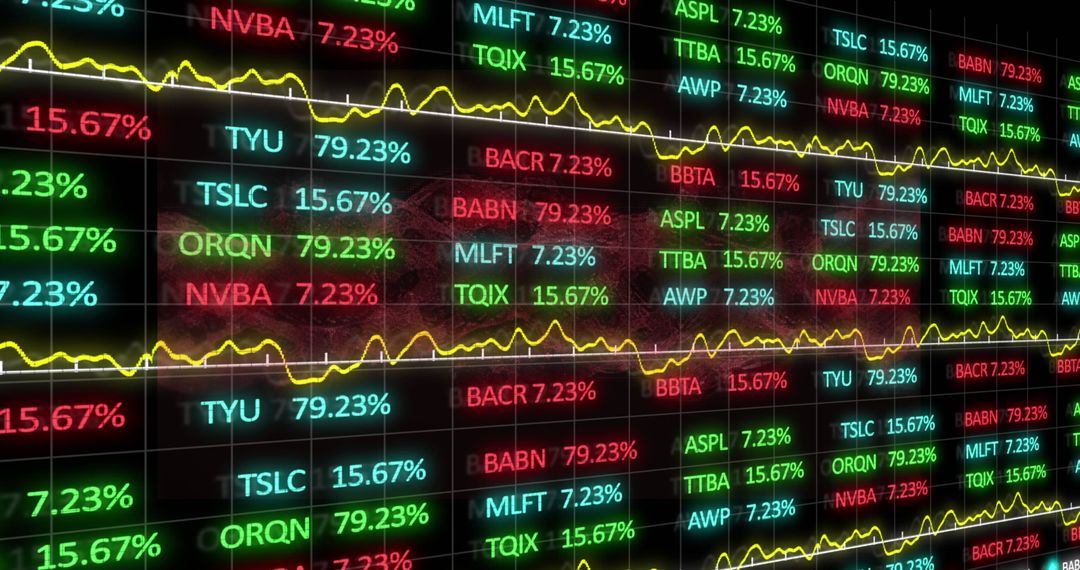 Dynamic Stock Market Data on Digital Screen