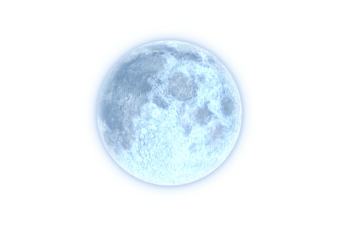 Transparent Moon Illustration with Glowing Effect for Astronomical Designs