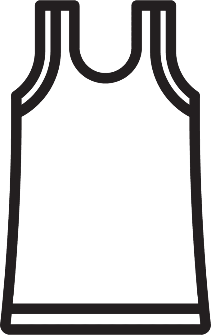 Vector Outline of Vest on Transparent Background for Fashion Illustration