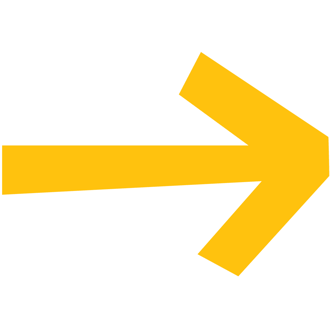 Yellow Right Arrow on Transparent Background