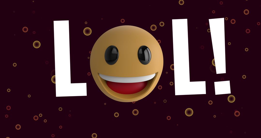 3D Laughing Emoji with 'LOL' on Bubble Background