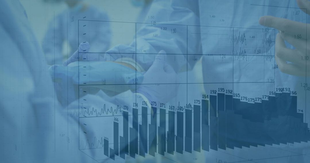 Healthcare Professional Administering Vaccine with Digital Data Overlap