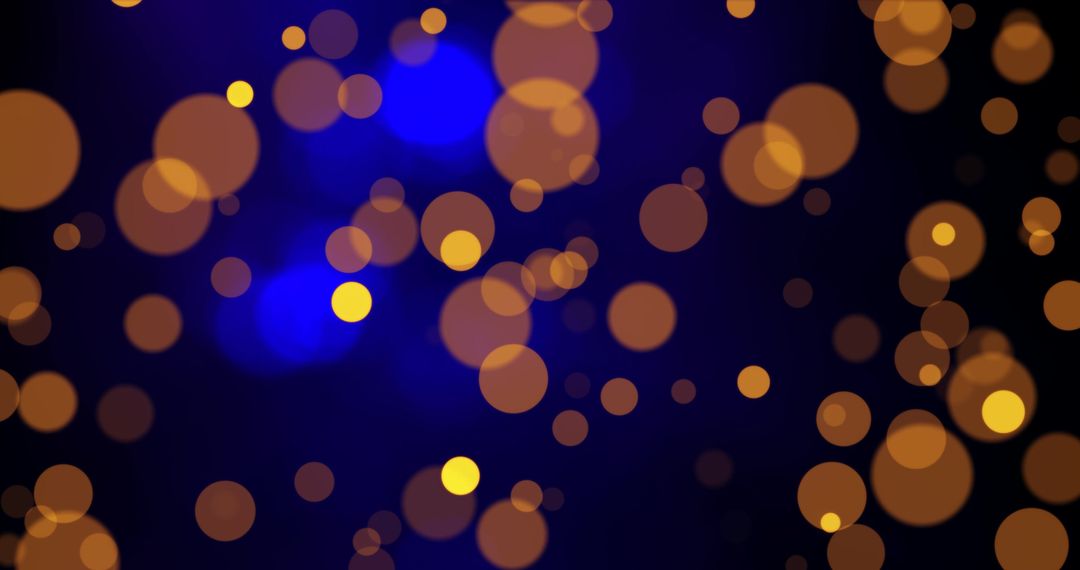 Bokeh Lights Glowing on Dark Blue Background