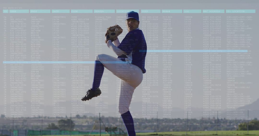 Baseball Pitcher in Mid-Throw on Mound During Game