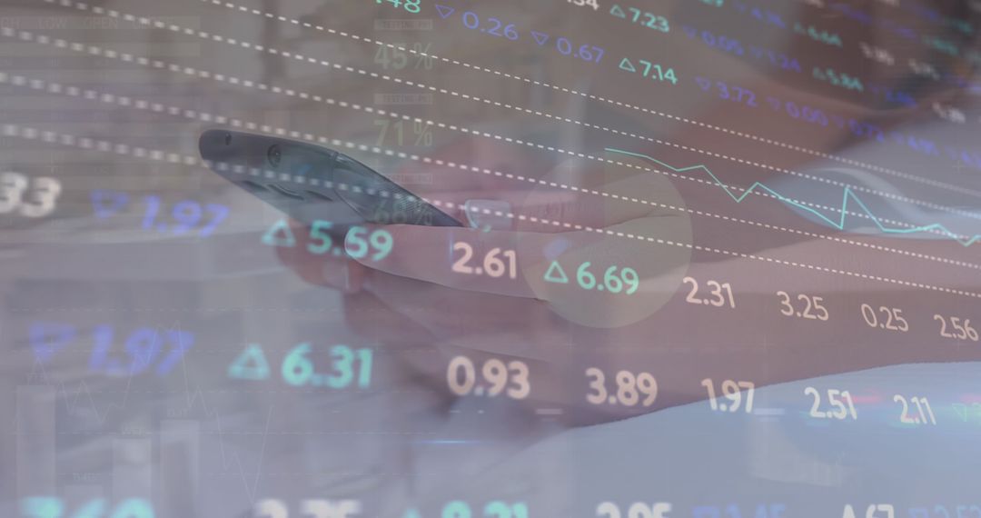 Digital Trading Technology Double Exposure with Smartphone