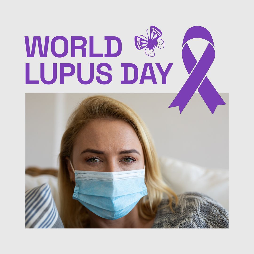 World Lupus Day Awareness with Woman Wearing Mask