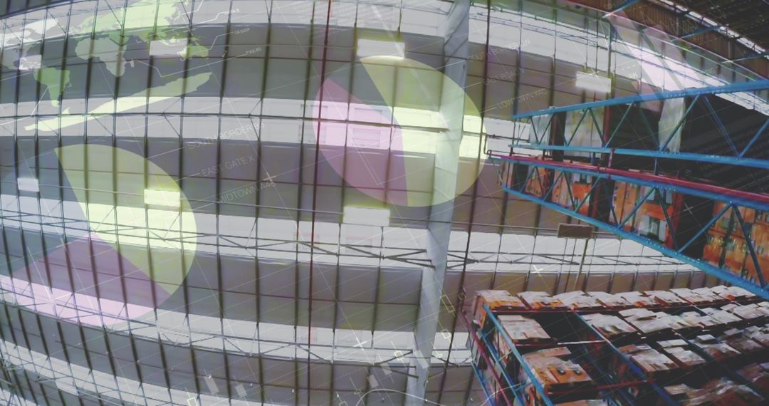 Empty Warehouse in Data Visualization with Global Shipping Elements