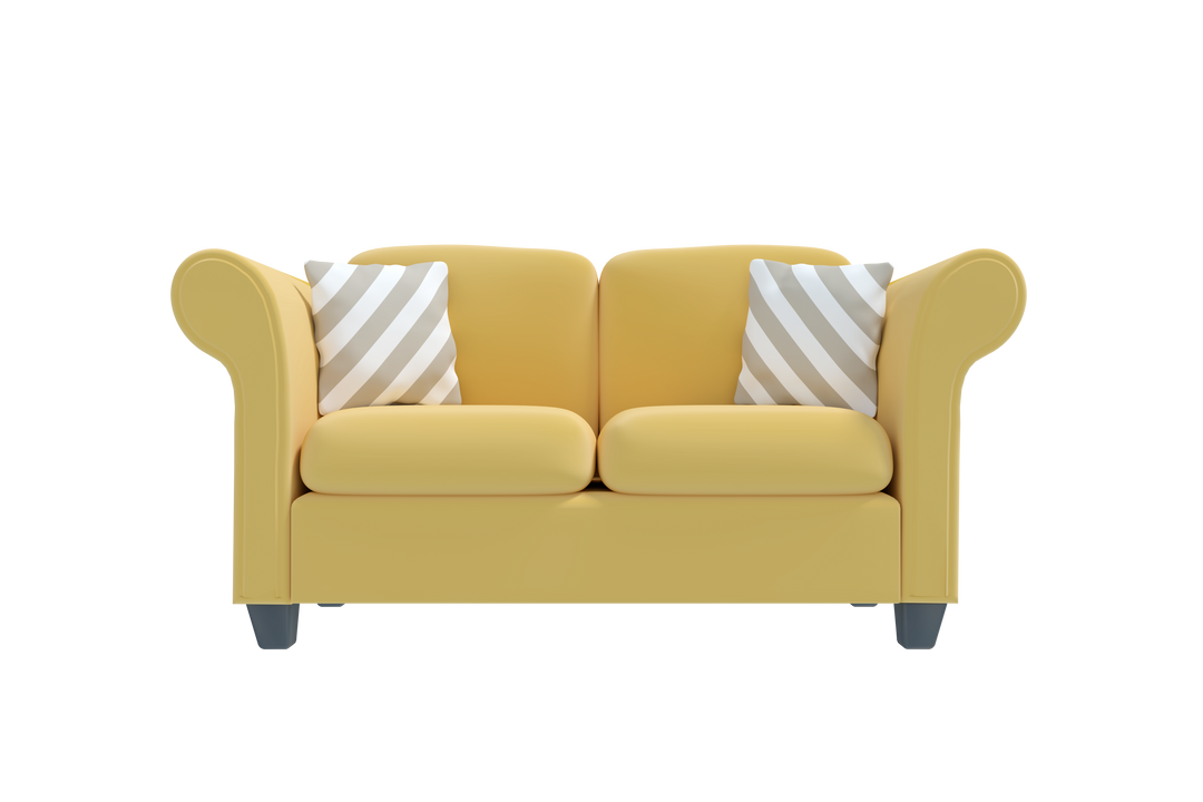 Digital Illustration of Yellow Sofa on Transparent Background - Download Free Stock Images Pikwizard.com