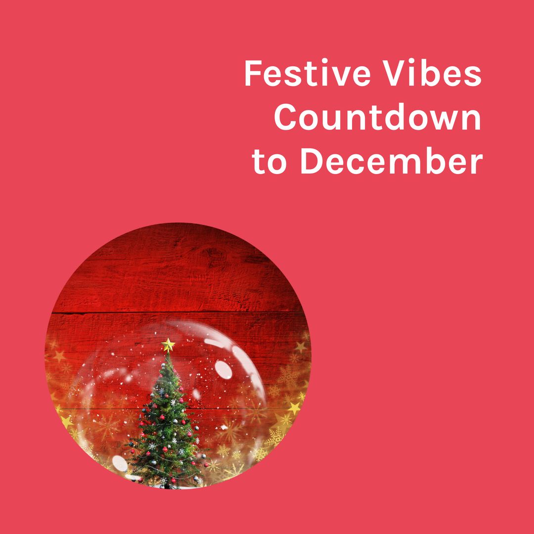 Festive Holiday Countdown with a Christmas Tree in Snow Globe