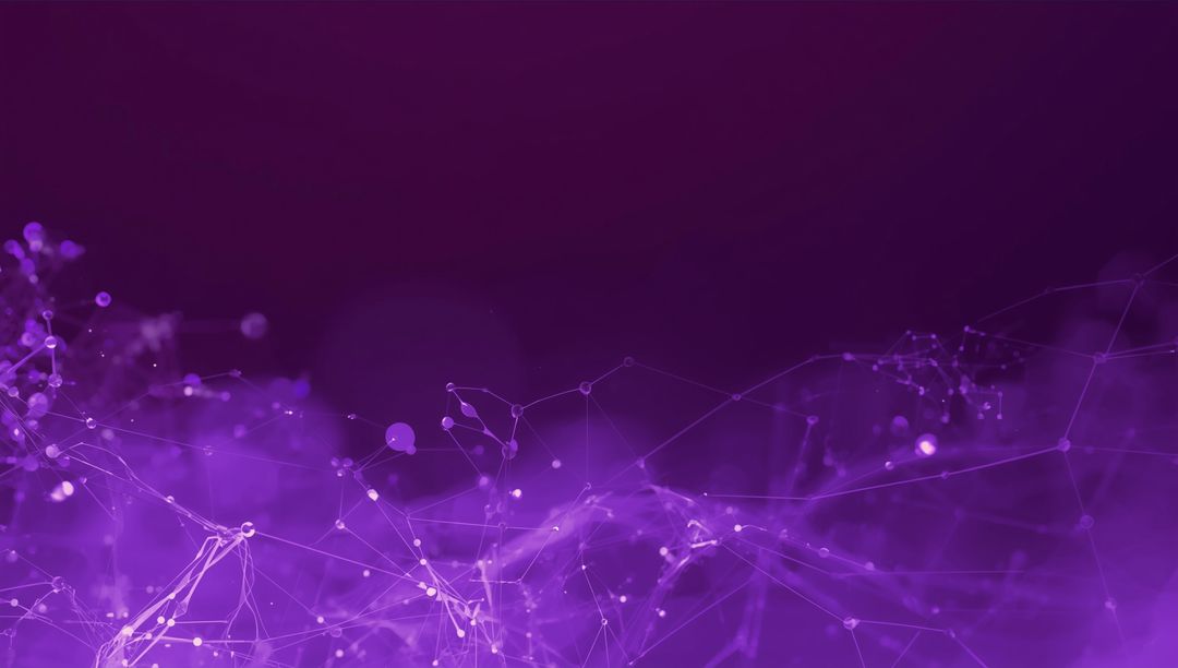 Abstract Digital Network in Purple with Glowing Connective Lines
