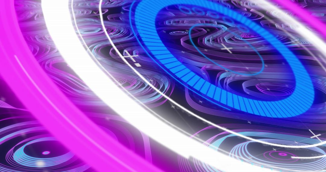 Futuristic Digital Interface with Vibrant Circular Patterns