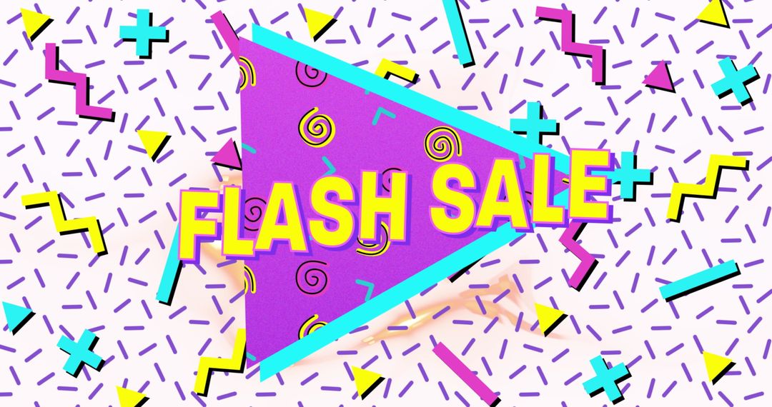 Bright Flash Sale Banner in Retro 90s Style