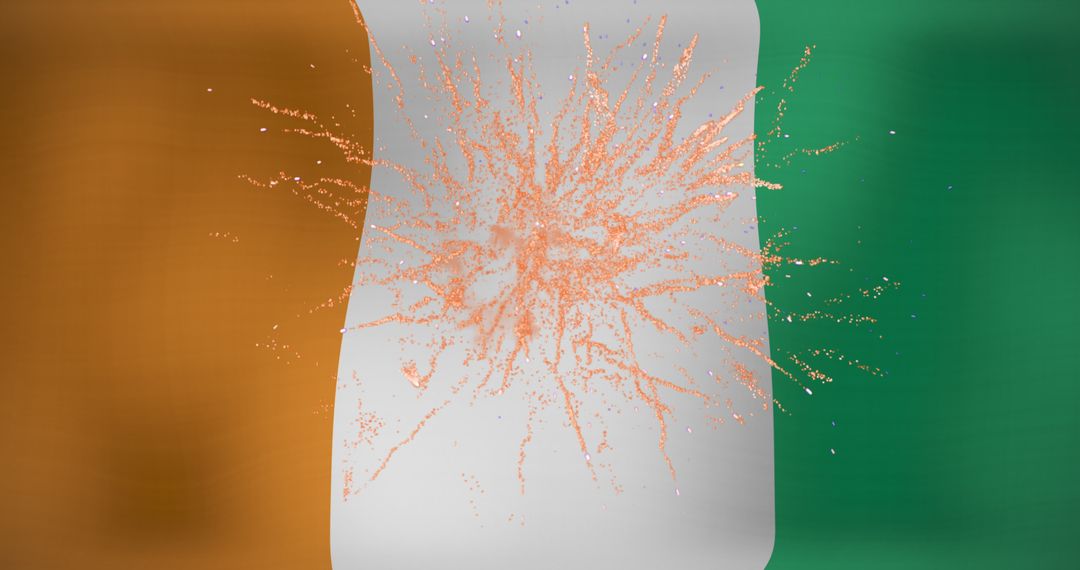Fireworks Illuminate Irish Flag, Celebrating National Pride