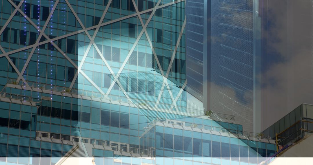 Abstract Skyline with Futuristic Digital Overlay Concept